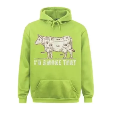 Felpa con cappuccio barbecue I'd Smoke That in cotone giallo - Barbecue Sauce