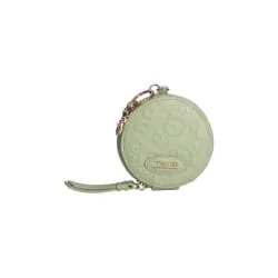 Portachiavi rotondo con zip in ecopelle verde acqua Sempre con me - Thun