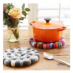 Sottopentola tondo "Lana nepalese blu" Cm.21 - Cilio 2