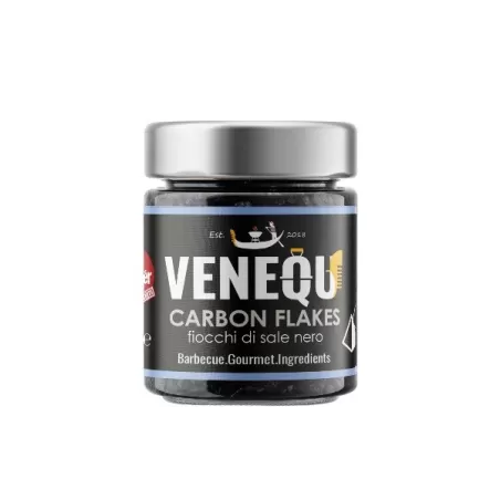 Fiocchi neri di Sale di Cipro - Sale gourmet per barbecue - Carbon Flakes Sea Salt - Venequ