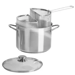 Pastoiola con doppio cestello in acciaio inox Cm.24