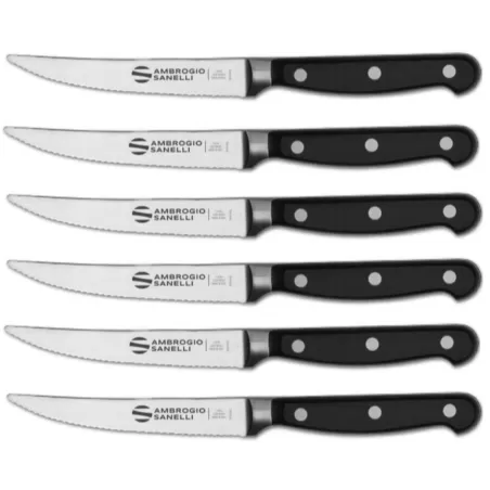 Maitre - Coltello tavola lama dentata Cm. 11 in BOX 6 PZ - Montana