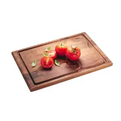 Tagliere enno, medio con scanalatura raccogli-liquidi, legno di noce - Gefu