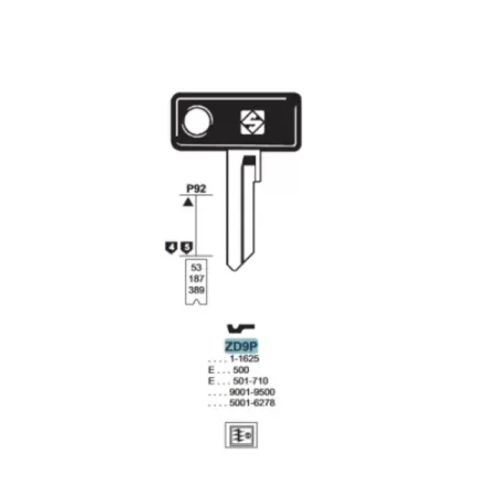 Chiave auto, Zadi - ZD9P - Silca