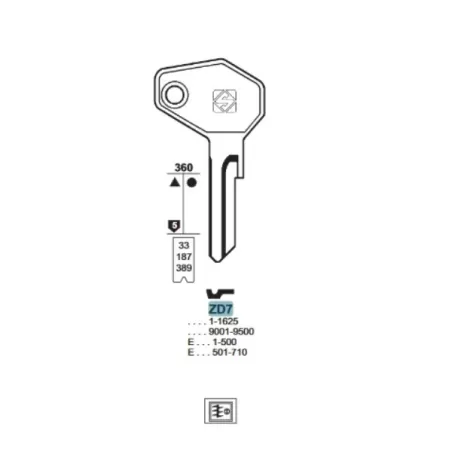 Chiave auto, Zadi - ZD7 - Silca