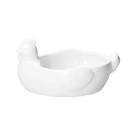 Fattoria, Portauova gallina Cm. 21,5x14xh11 - La Porcellana Bianca