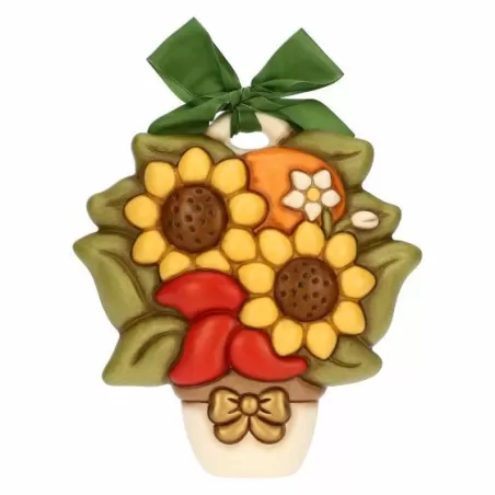 Formella con girasoli in ceramica, grande - Thun