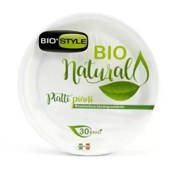 Piatti piani bioplastica 30 Pz.