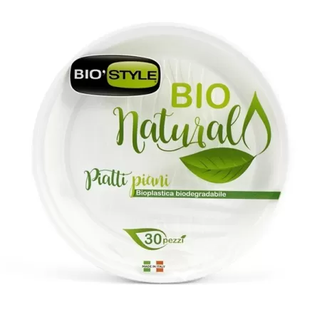 Piatti piani bioplastica 30 Pz.