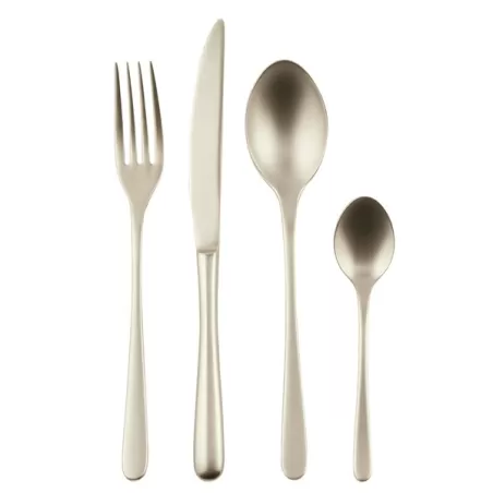 Taste, Servizio 24 posate monoblocco antique pvd champagne - Sambonet