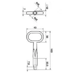 Chiave con quadro maschio - COM. 628- Silca