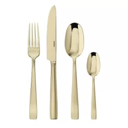 Flat, Servizio 24 posate monoblocco pvd champagne - Sambonet