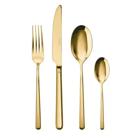 Linear, Servizio 24 posate monoblocco pvd gold - Sambonet