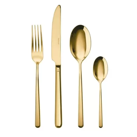Linear, Servizio 24 posate monoblocco pvd gold - Sambonet