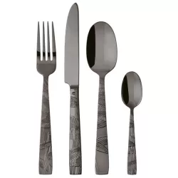 Jungle, Servizio 24 posate monoblocco pvd 2black - Sambonet