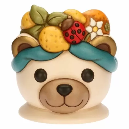 Cachepot Teddy corona con limoni e coccinella Ella in ceramica, grande - Thun