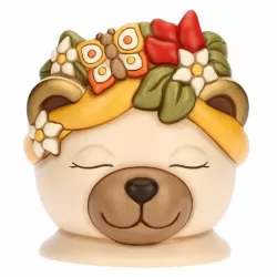 Cachepot Tina corona con peperoncini e farfalla Leyla in ceramica, grande - Thun