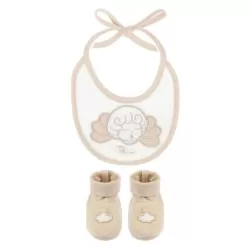 Set bavetta e scarpine neutro in cotone - Thun