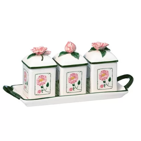 Wildrose Charm Marmellatiera 3pz con vassoio - Villeroy & Boch