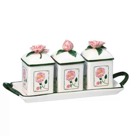 Wildrose Charm Marmellatiera 3pz con vassoio - Villeroy & Boch