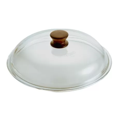 Coperchio vetro Cm. 16 pomolo legno - Pentolpress