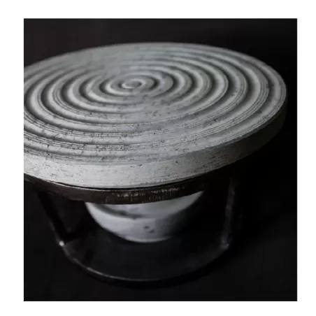 Party, Pietra ollare Cm.21 con piedistallo in metallo - Pietra ollare Valmalenco