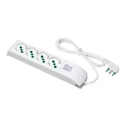 Multipresa 4 prese bipasso/schuko+interruttore spina 16 amper