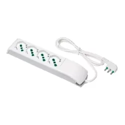 Multipresa 4 prese bipasso/schuko+interruttore spina 16 amper