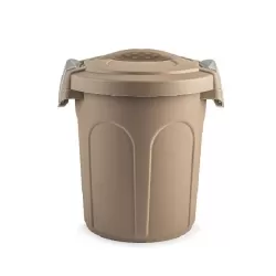 Bidone immondizia plastica tortora con coperchio Lt.8