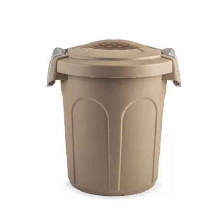 Bidone immondizia plastica tortora con coperchio Lt.8