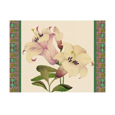 Tovaglietta rigida avorio Cm.39x29,5 - Giglio orientale - L'oca Nera