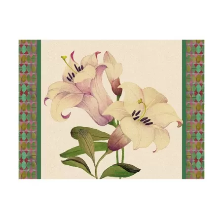 Tovaglietta rigida avorio Cm.39x29,5 - Giglio orientale - L'oca Nera