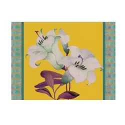 Tovaglietta rigida gialla Cm.39x29,5 - Giglio orientale - L'oca Nera