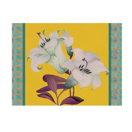 Tovaglietta rigida gialla Cm.39x29,5 - Giglio orientale - L'oca Nera