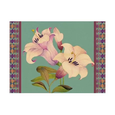 Tovaglietta rigida ottanio Cm.39x29,5 - Giglio orientale - L'oca Nera