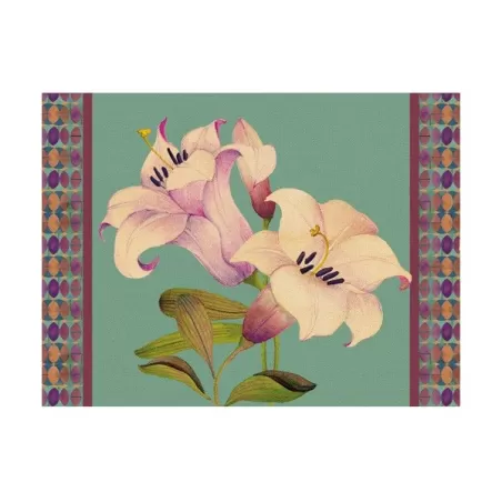 Tovaglietta rigida ottanio Cm.39x29,5 - Giglio orientale - L'oca Nera