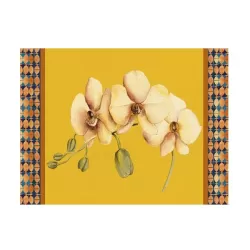 Tovaglietta rigida gialla Cm.39x29,5 - Orchidea - L'oca Nera