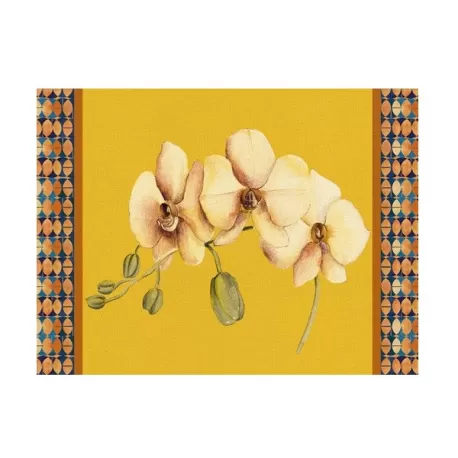 Tovaglietta rigida gialla Cm.39x29,5 - Orchidea - L'oca Nera