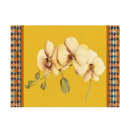 Tovaglietta rigida gialla Cm.39x29,5 - Orchidea - L'oca Nera
