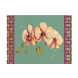 Tovaglietta rigida ottanio Cm.39x29,5 - Orchidea - L'oca Nera