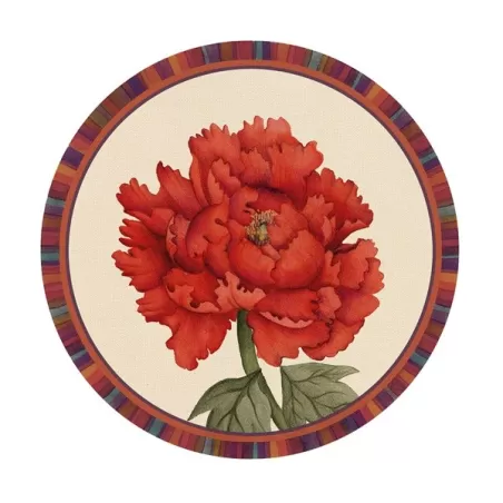 Tovaglietta rigida avorio Cm.39 - Peonia - L'oca Nera