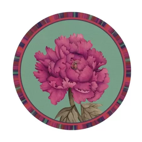 Tovaglietta rigida ottanio Cm.39 - Peonia - L'oca Nera