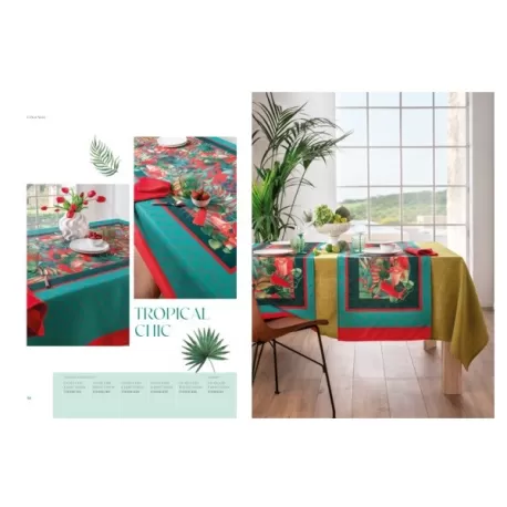 Tropical chic, Runner antimacchia Cm.50x155, 2 posti - L'oca Nera