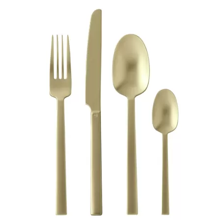 Neutra, Servizio 24 posate monoblocco antique pvd champagne - Sambonet