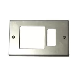 Coprinterruttore alluminio 1 posto + schuko