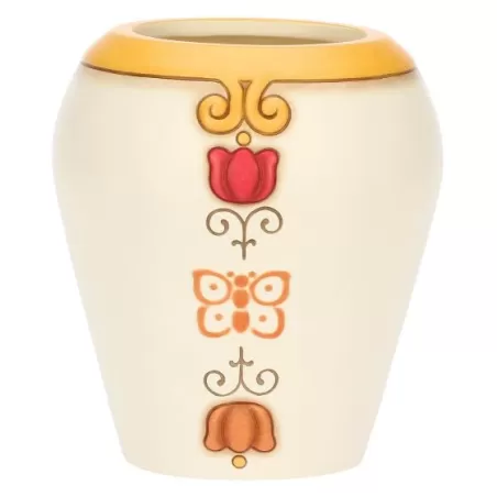 Vaso in ceramica Eolia con farfalla e fiori, medio - Thun