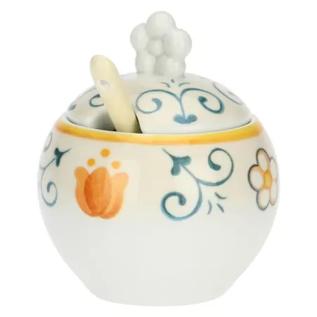 Zuccheriera con cucchiaino in porcellana Eolia - Thun