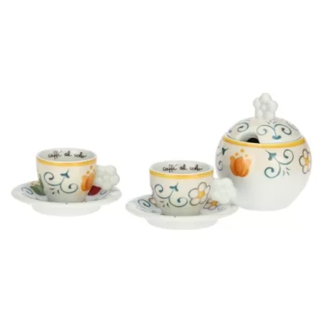 Set 2 tazzine espresso e zuccheriera in porcellana Eolia - Thun