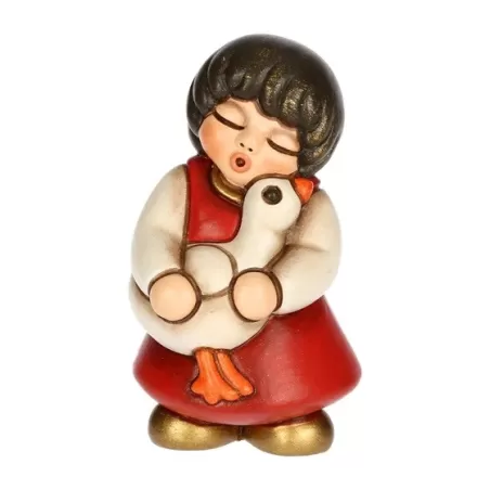 Bimba con oca presepe classico, rosso - Thun