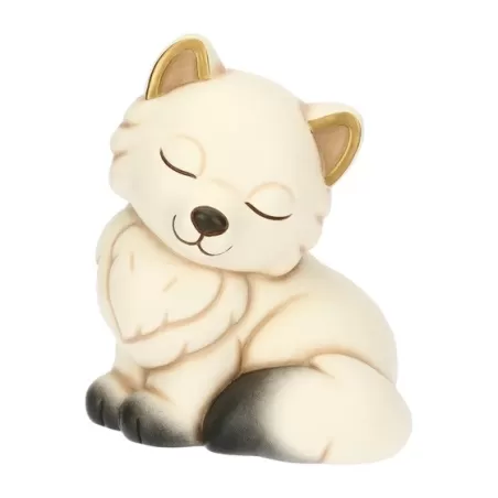 Volpe bianca Perla in ceramica Inverno Incantato, grande - Thun